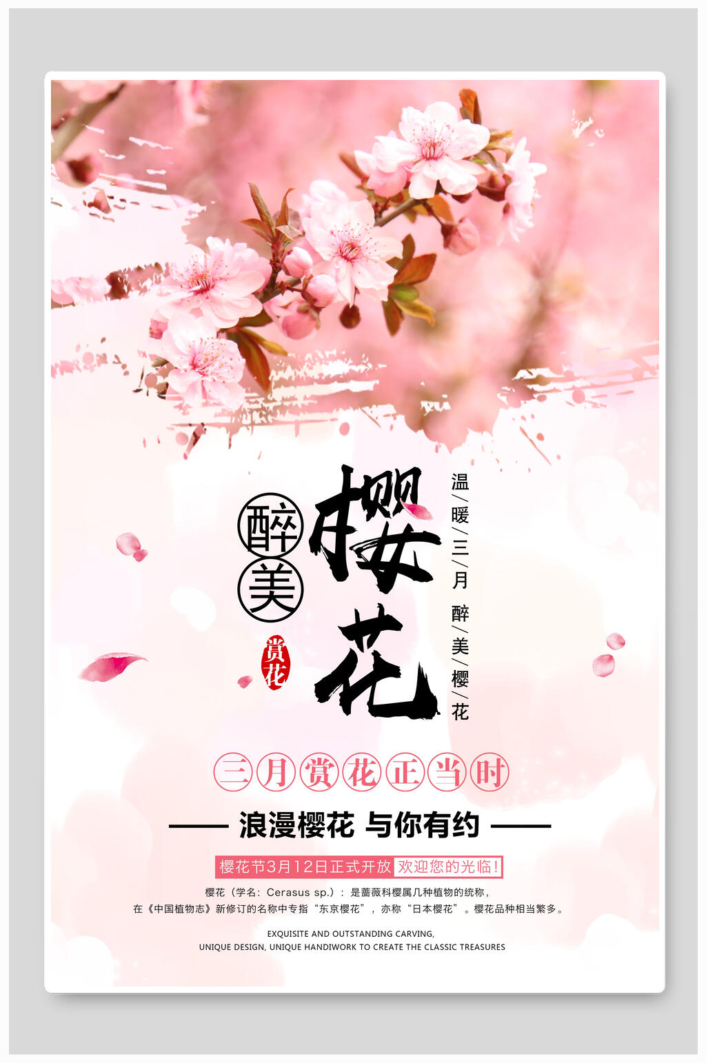 唯美醉美樱花节海报素材