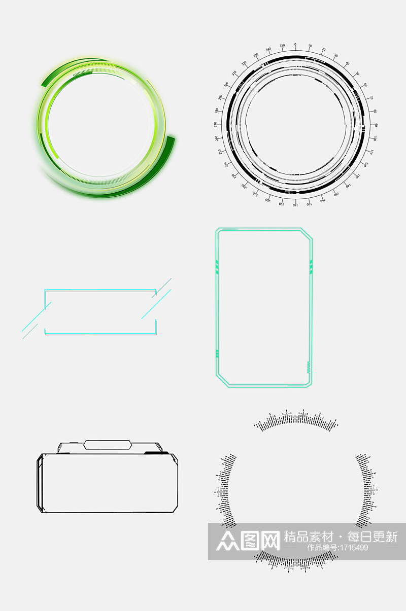 圆形科技科幻免抠背景素材素材