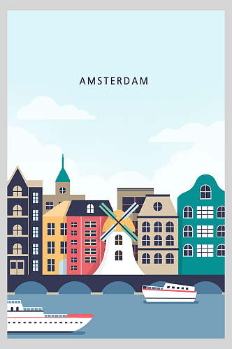 简洁阿姆斯特丹海报设计