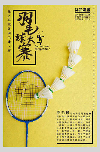 羽毛球比赛体育海报