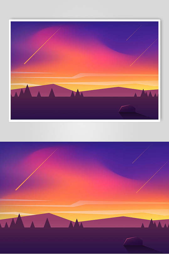扁平化风景海报图片-扁平化风景海报设计素材-扁平化风景海报模板下载