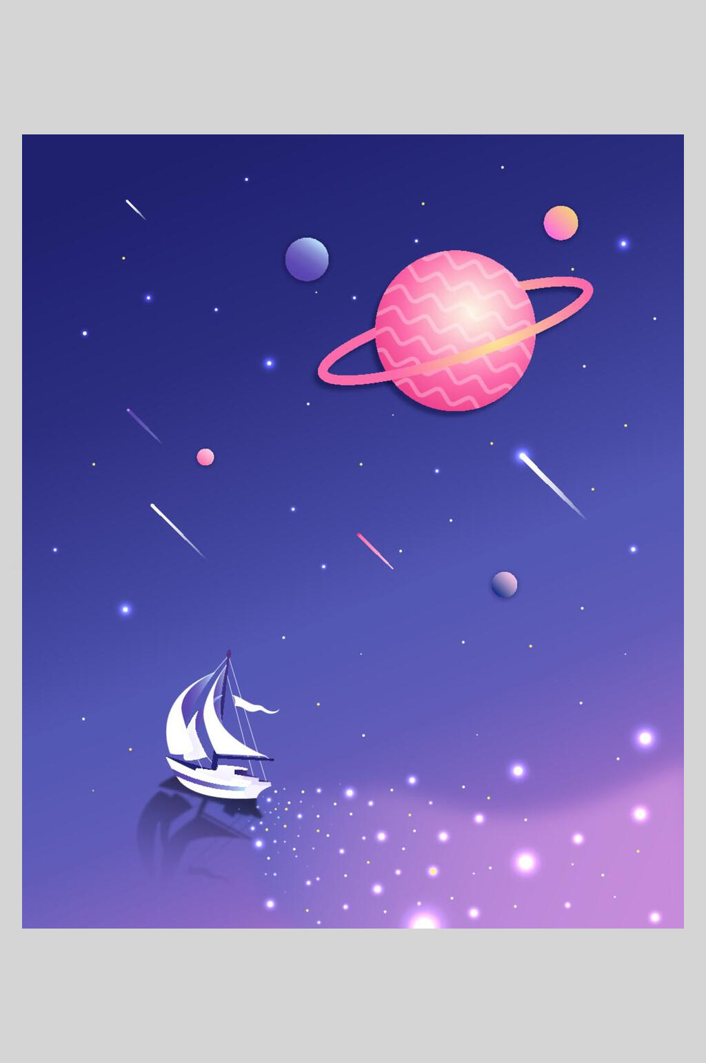 宇宙科技创意插画素材