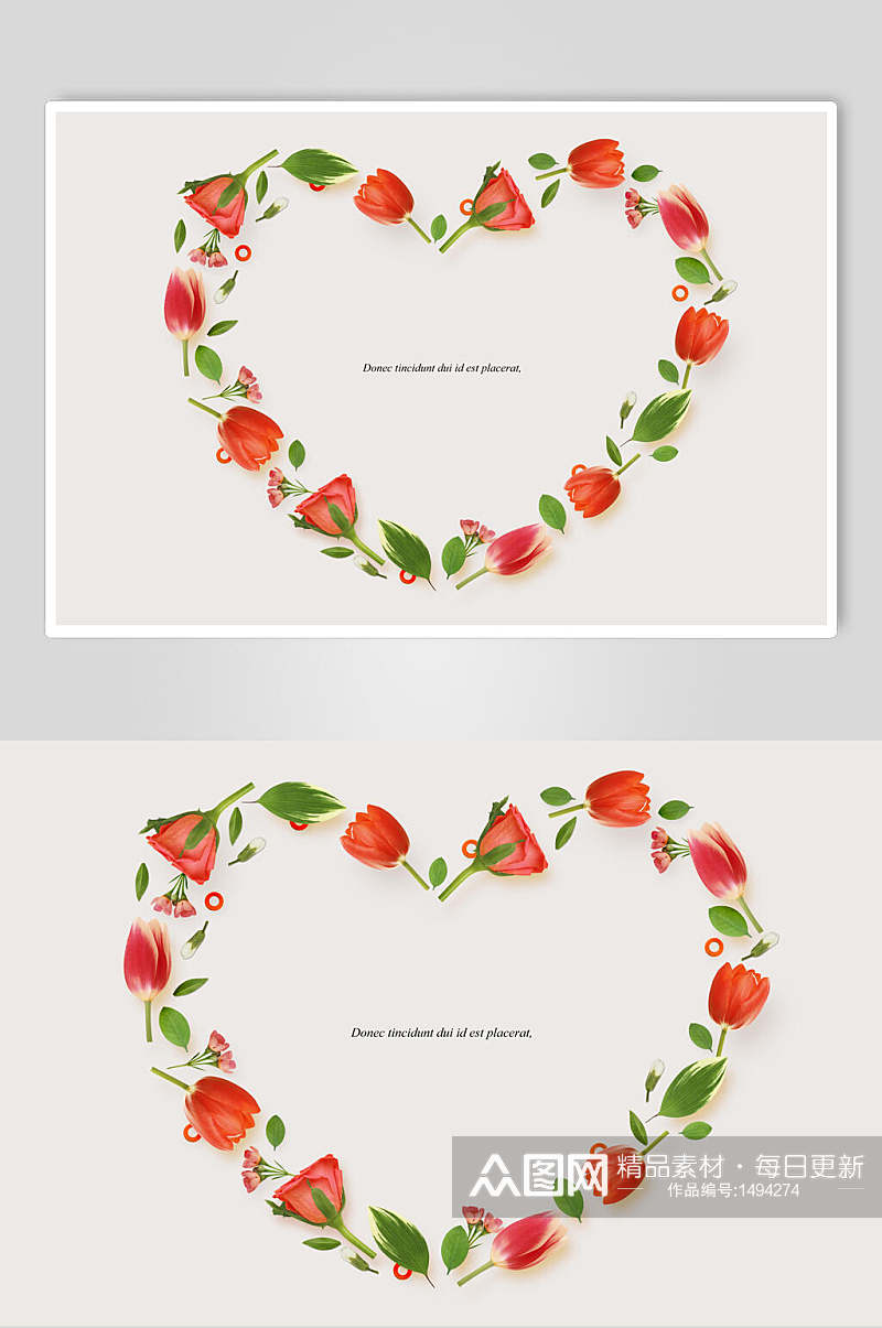 爱心花卉海报设计素材