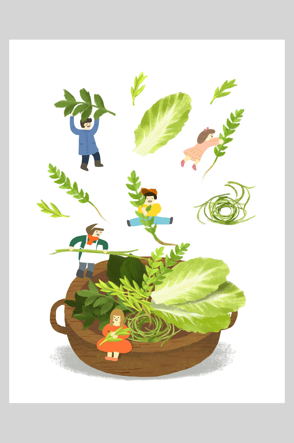 扁平风春游踏青插画素材素材