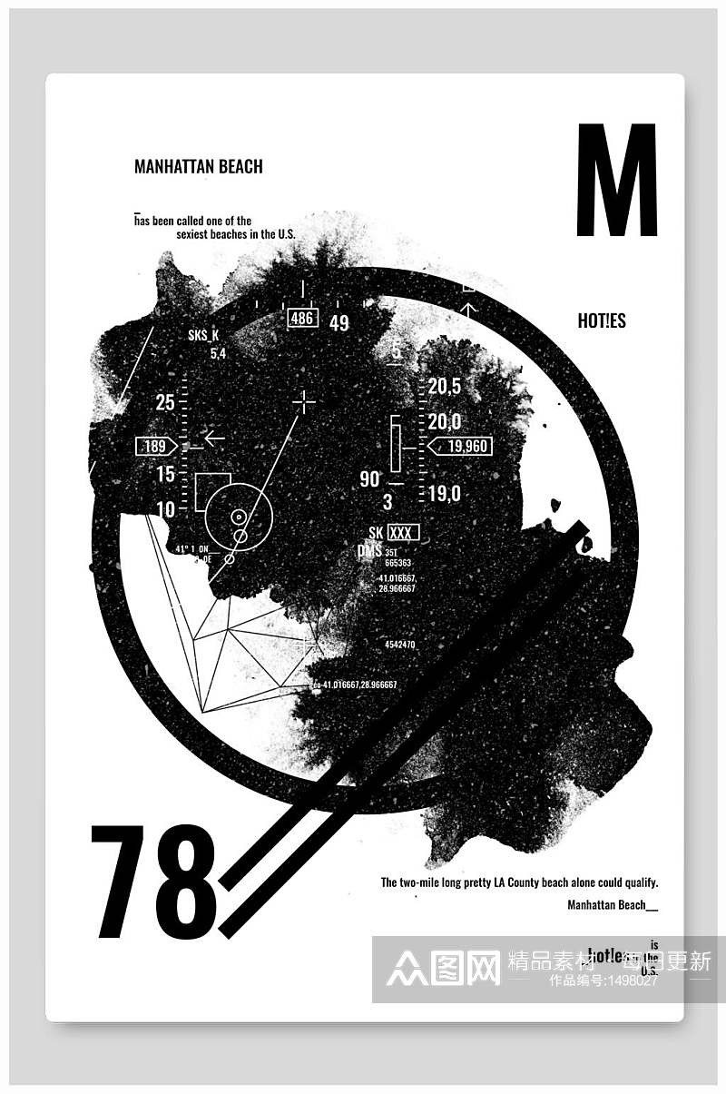 黑白地点国外创意海报素材