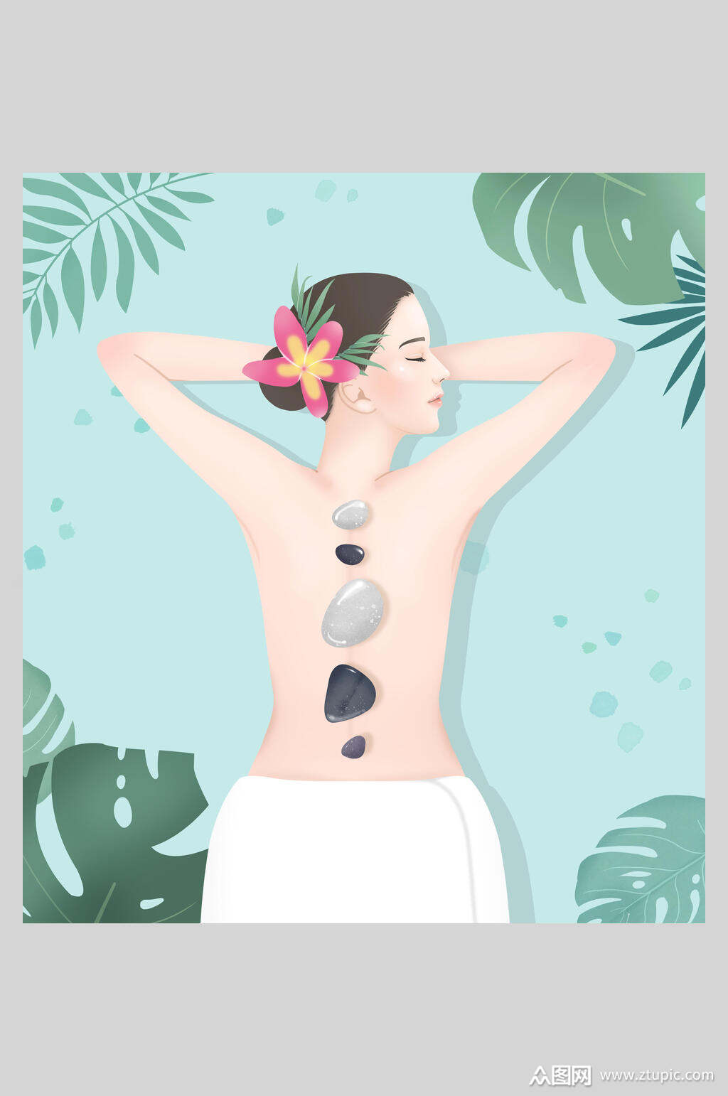 spa美容海报素材免费下载,本作品是由西瓜汁上传的原创平面广告素材