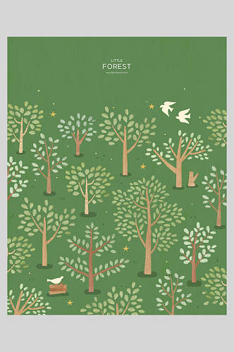 森林插图插画