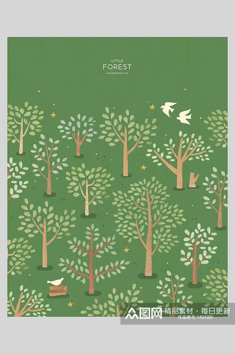 森林插图插画素材