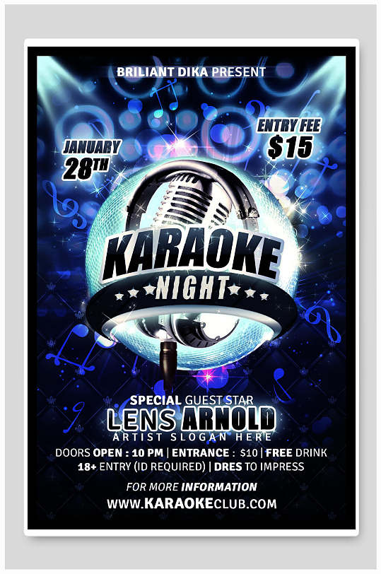 欧美风酒吧夜店派对卡拉ok音乐海报