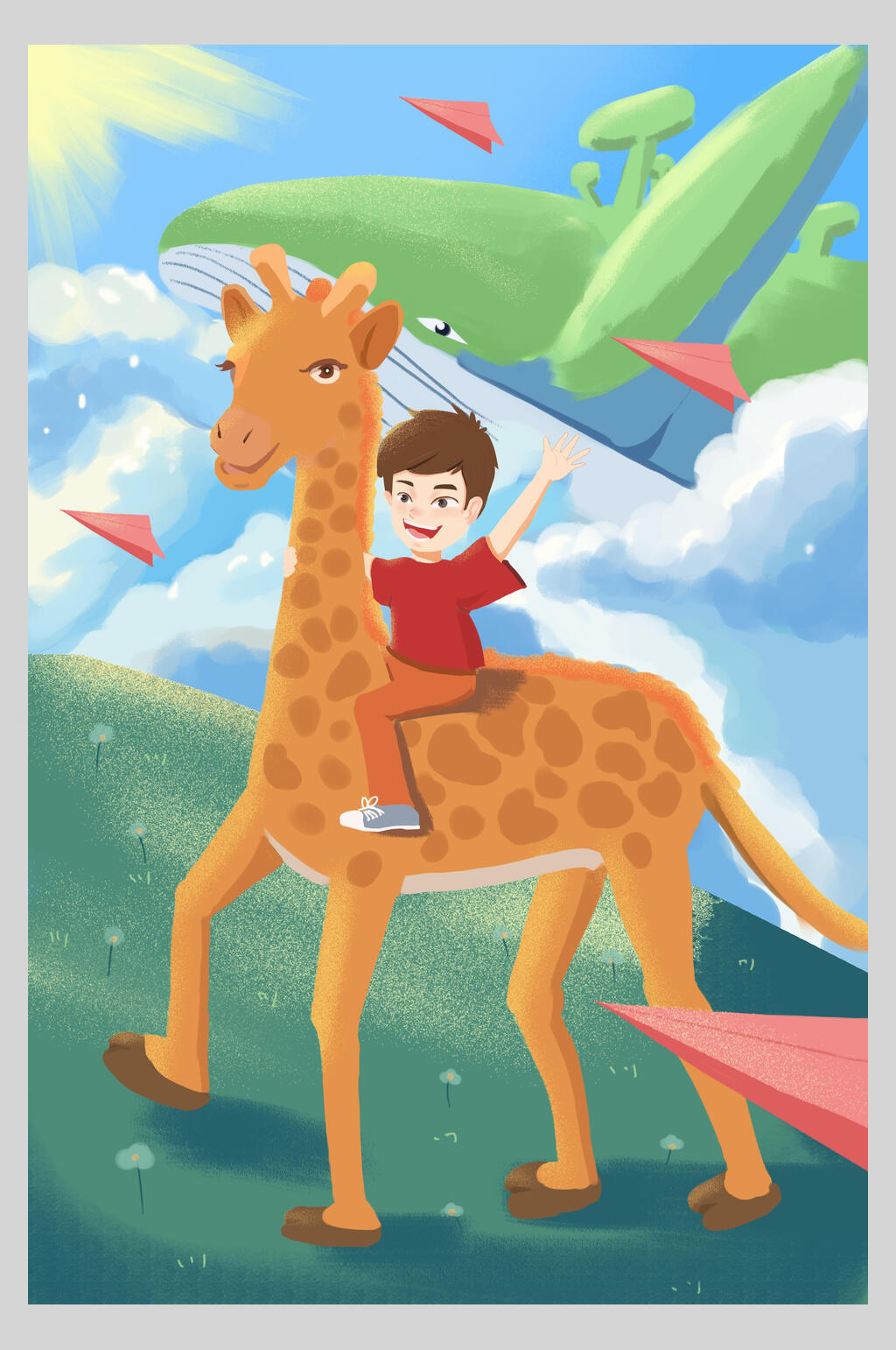 长颈鹿动物插画素材素材