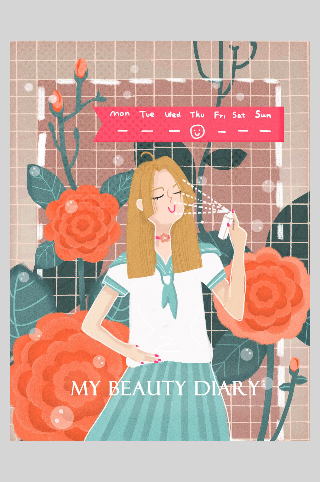 香水美妆插画素材