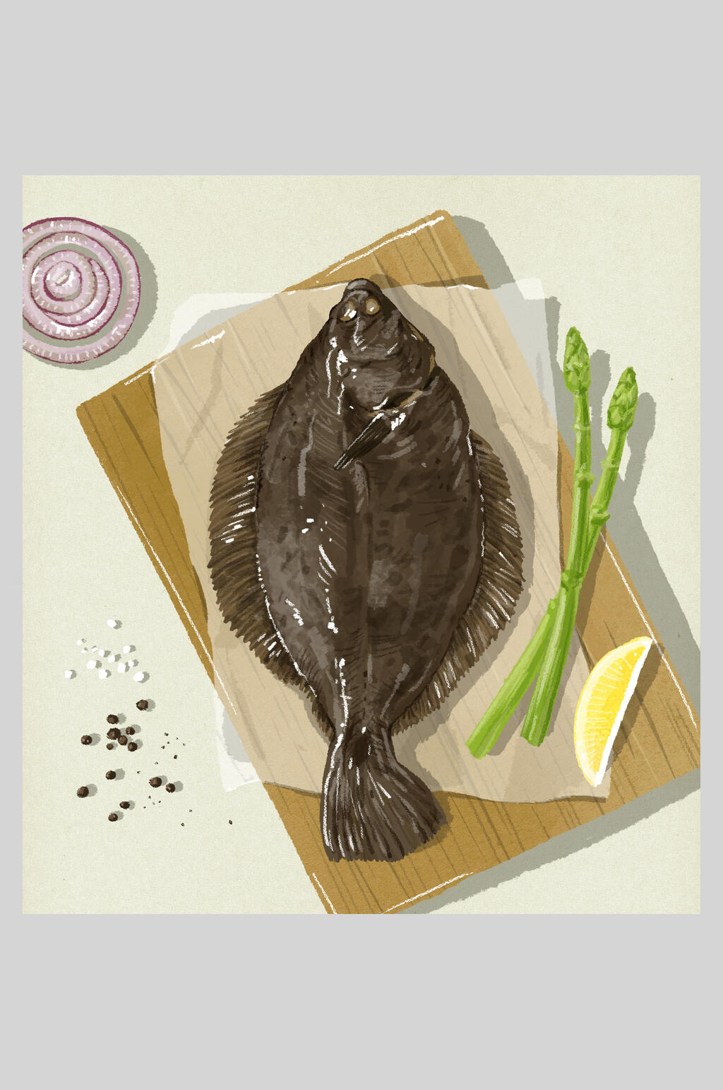美食多宝鱼海鲜插画素材素材
