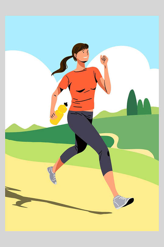 长跑插画海报图片-长跑插画海报设计素材-长跑插画海报模板下载