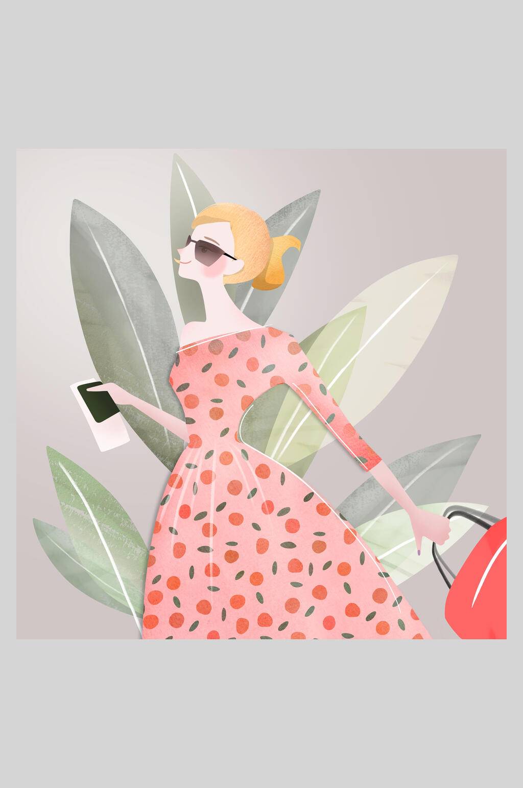 化妆品美女插画素材素材
