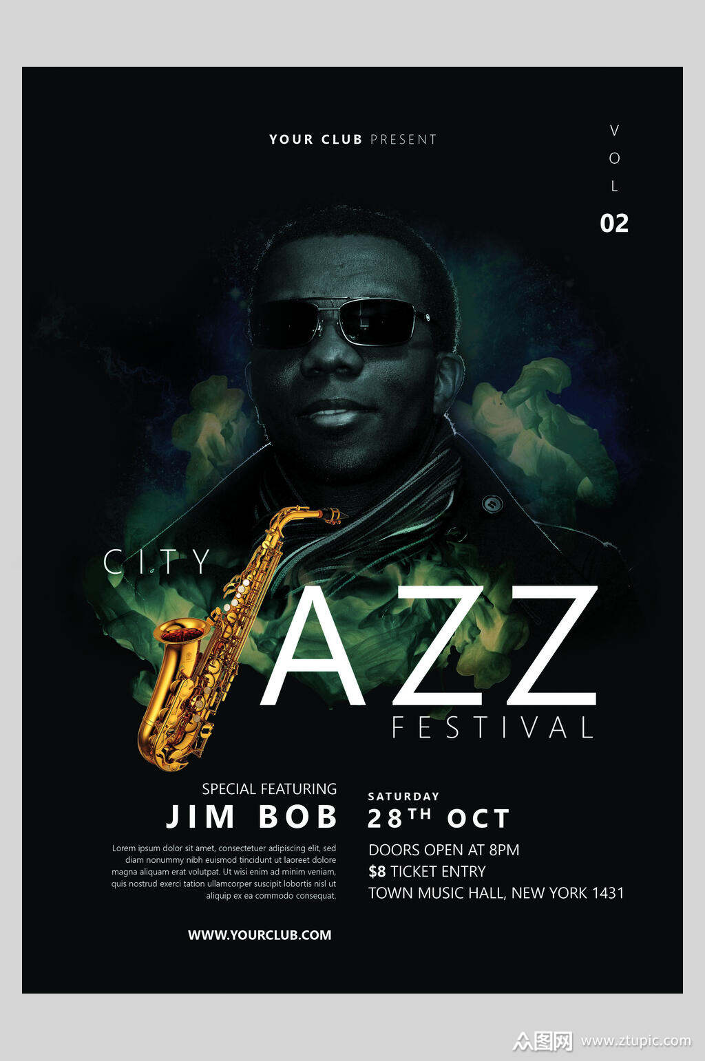 黑色爵士国外创意海报