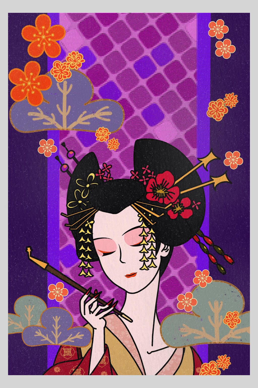 日式和风插画素材素材