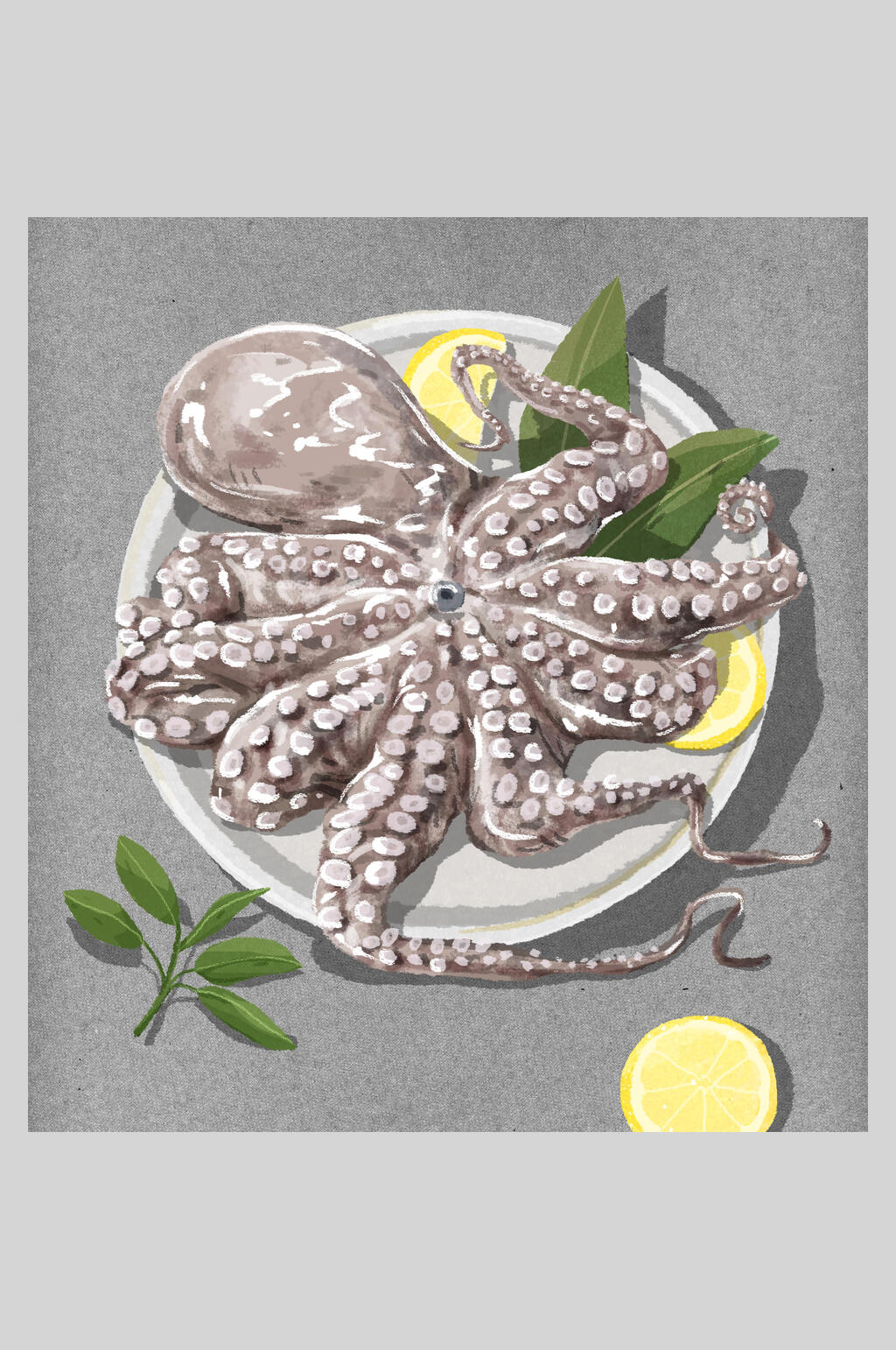 美食章鱼海鲜插画素材素材