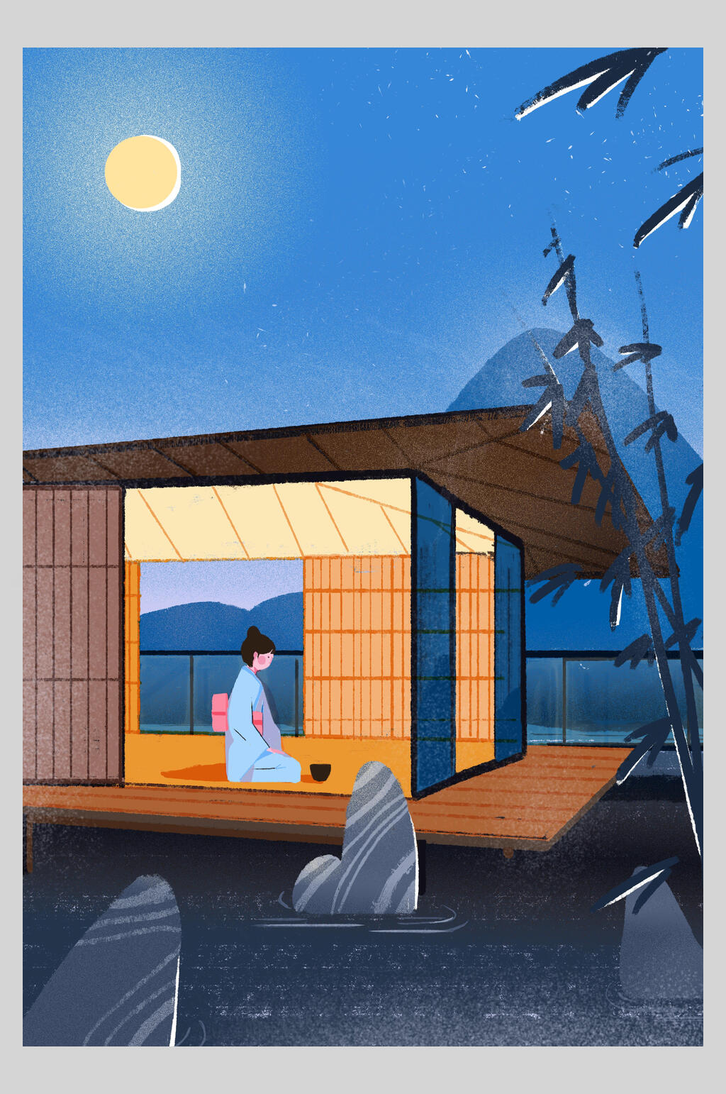 日式和风插画素材素材
