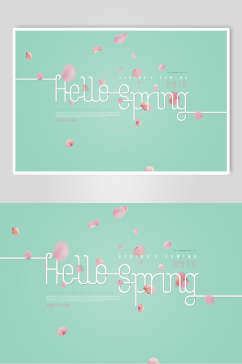 你好春天鲜花创意海报
