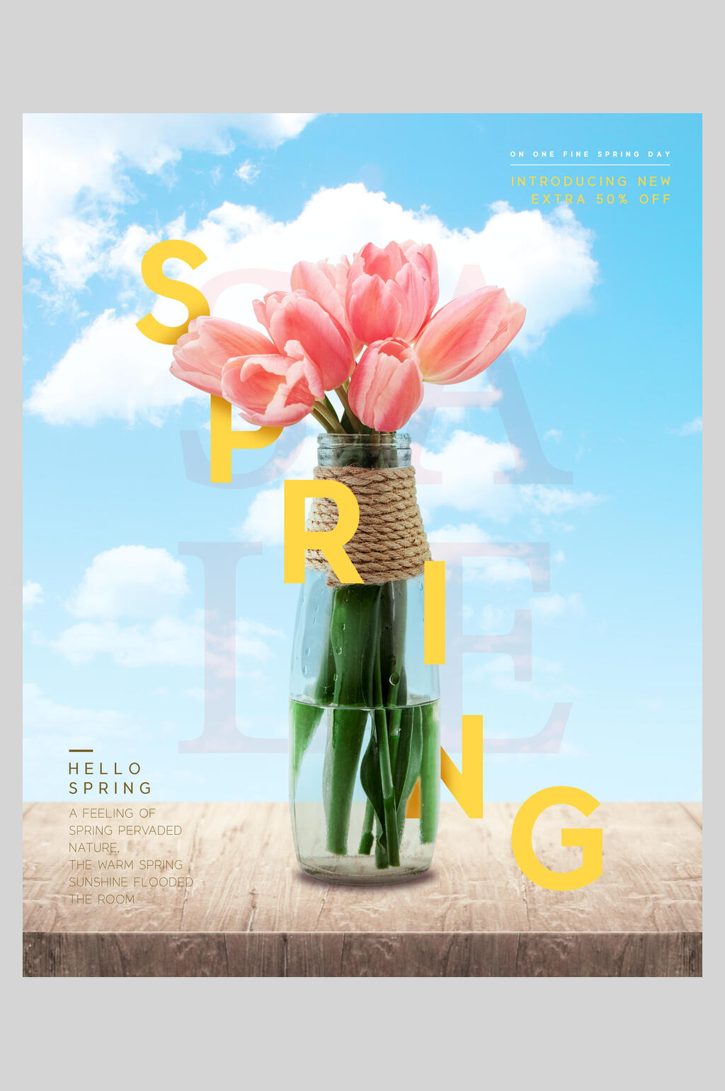 郁金香鲜花创意海报素材