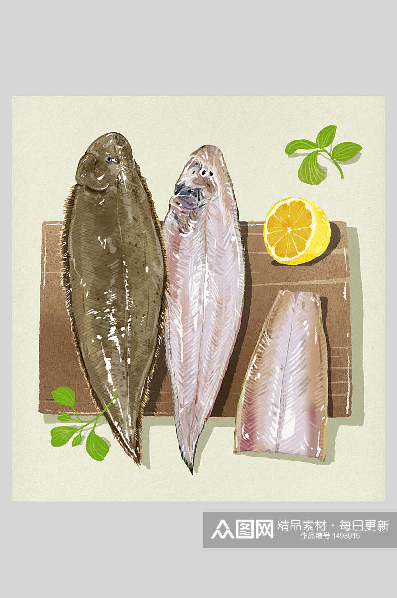 美食海鲜插画素材素材