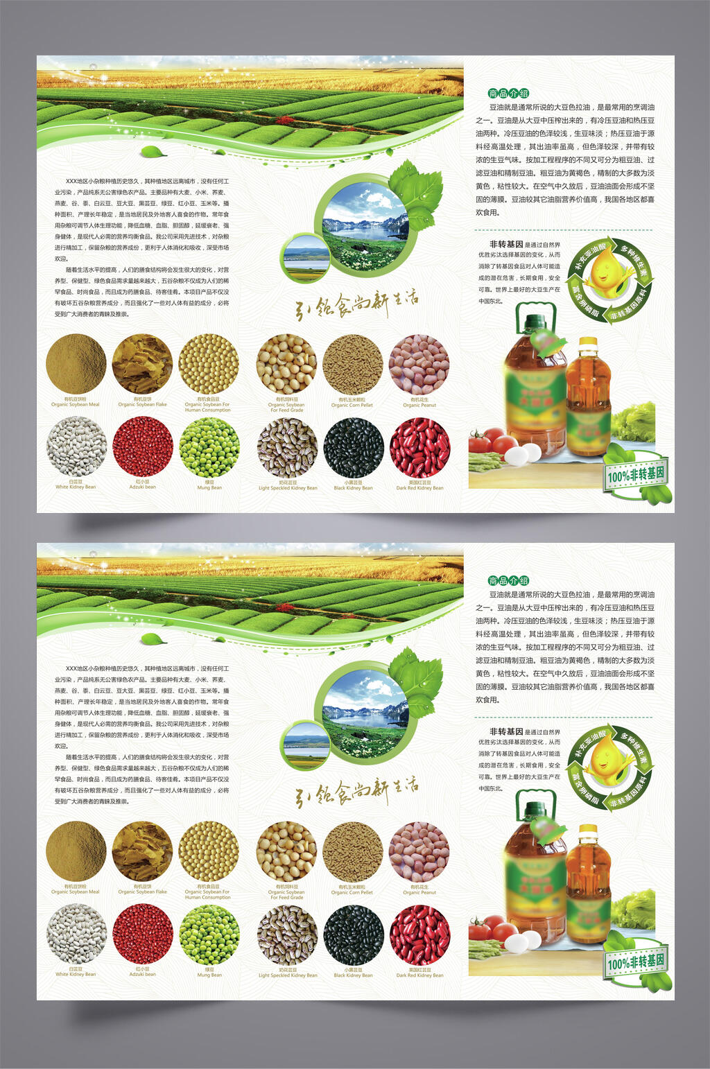 农业粮食企业三折页素材