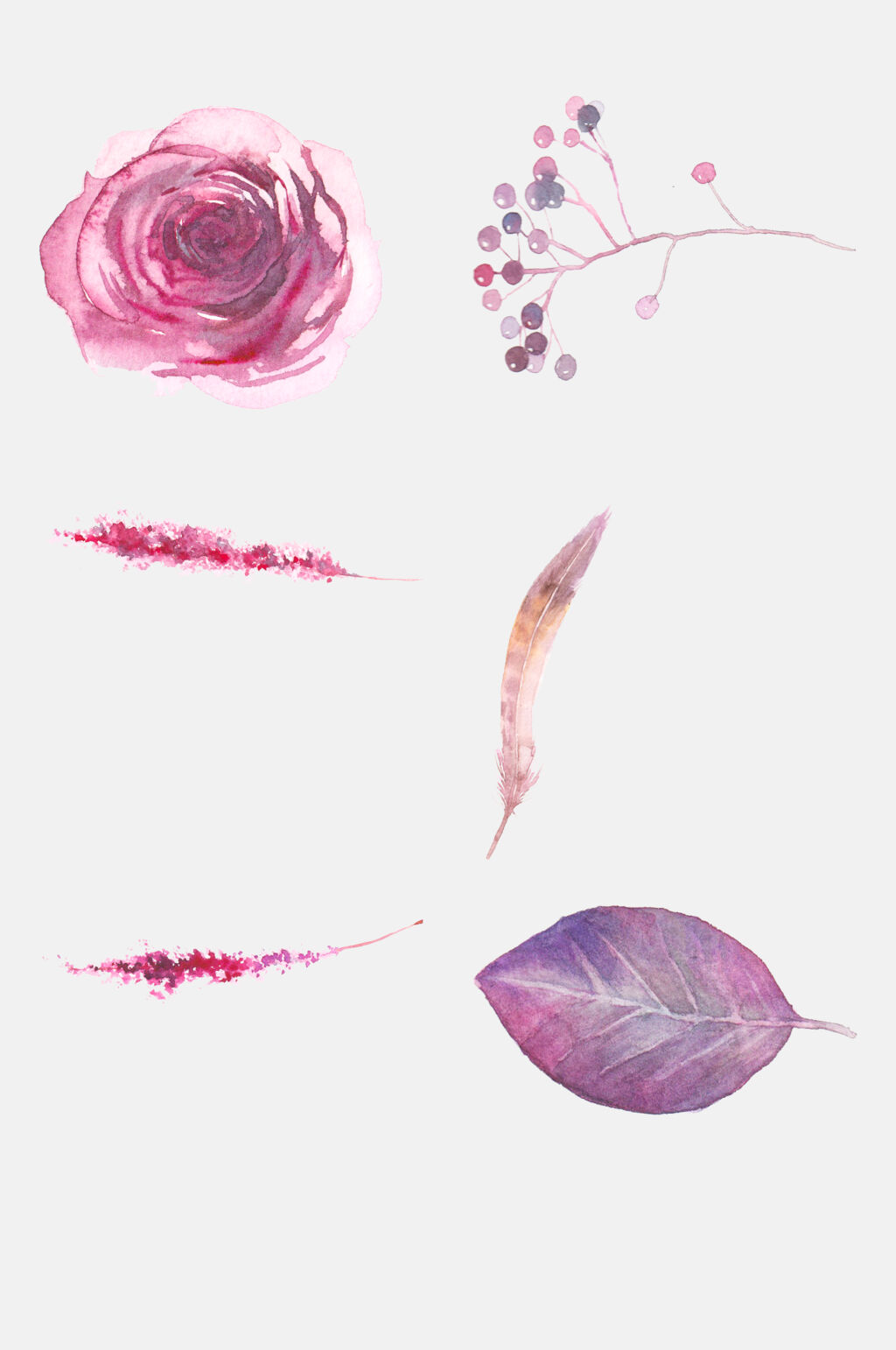 唯美手绘花草元素素材素材