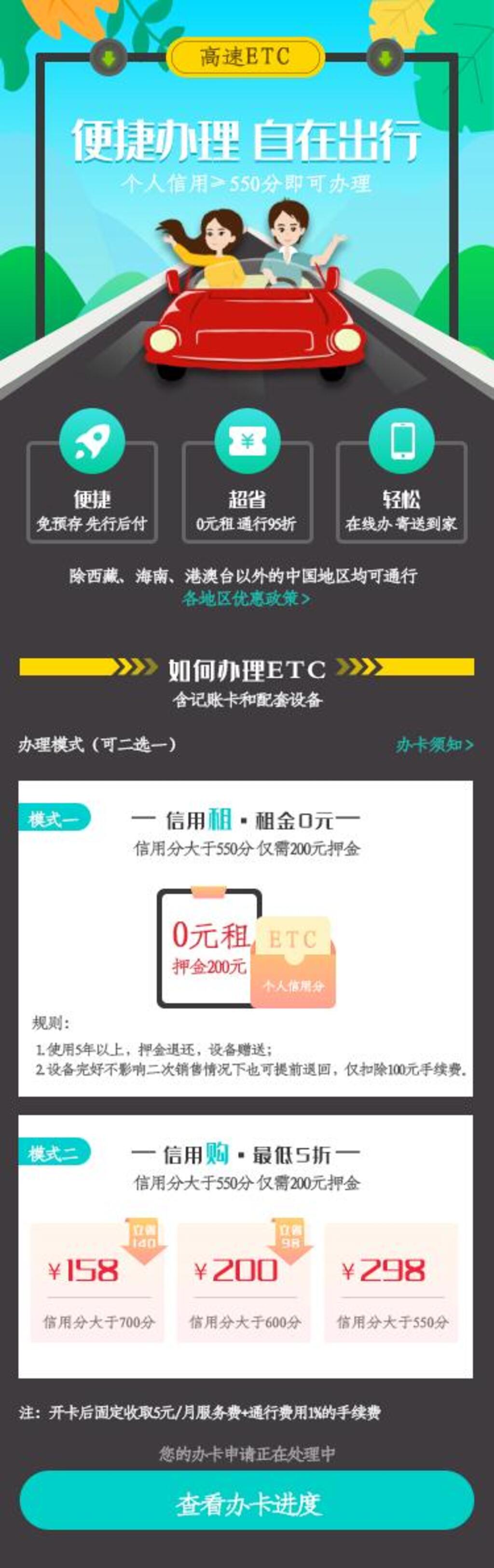 ETC便捷办理APP界面设计H5长图素材