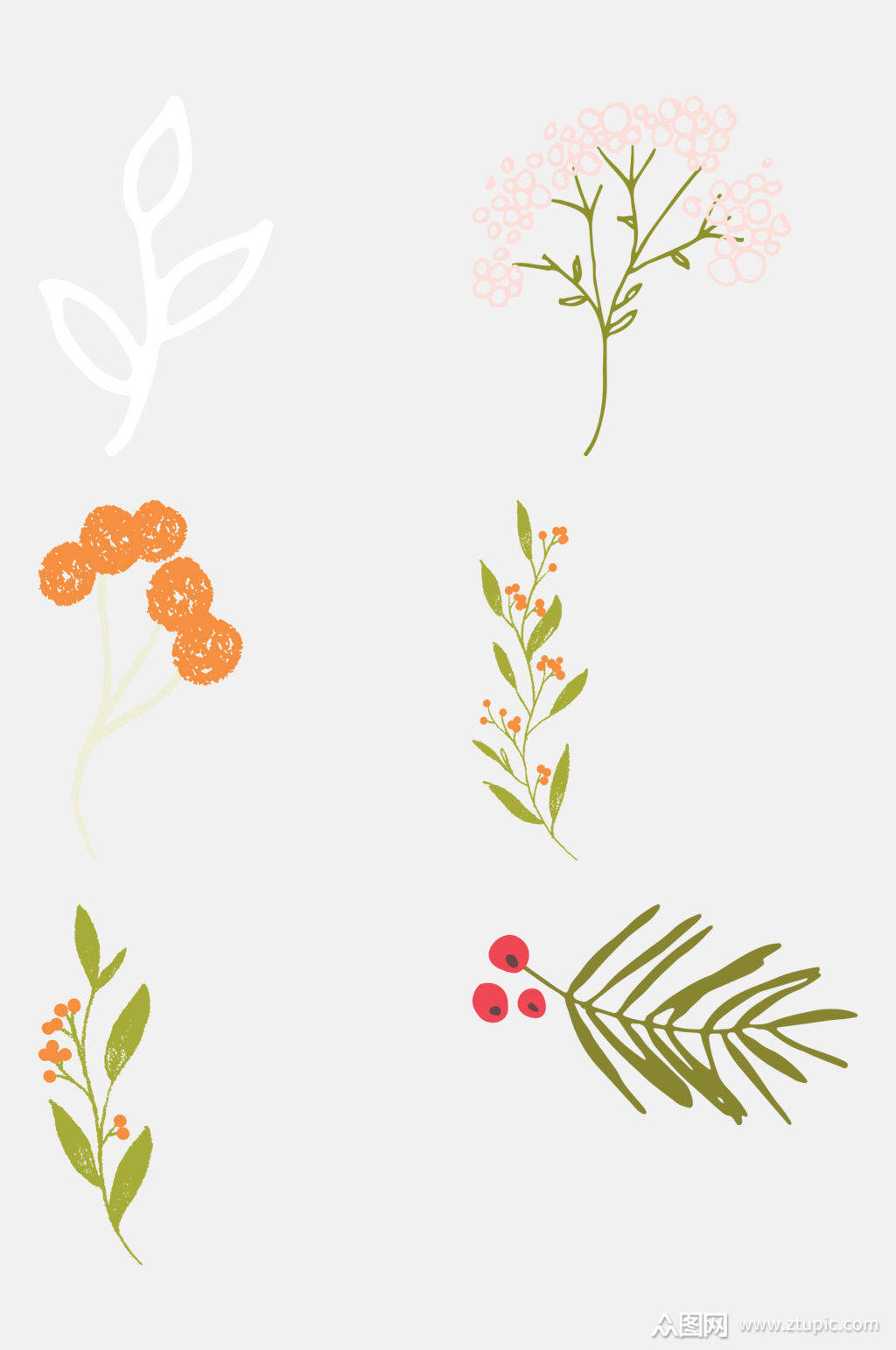 花朵小清新花草元素素材