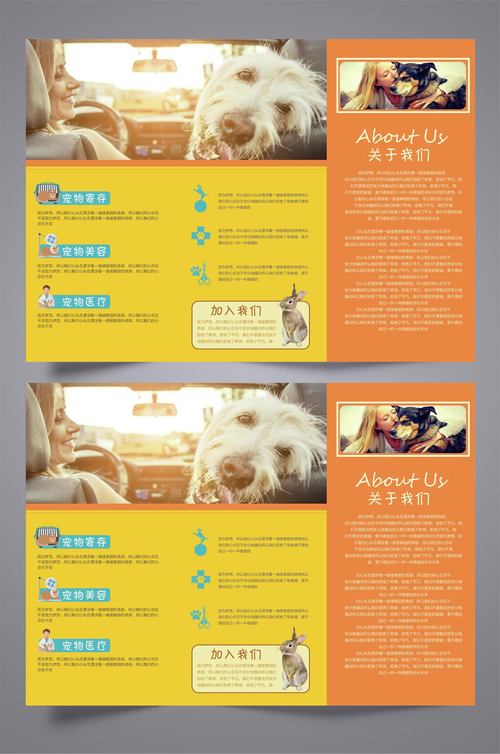 关于我们三折页效果图素材