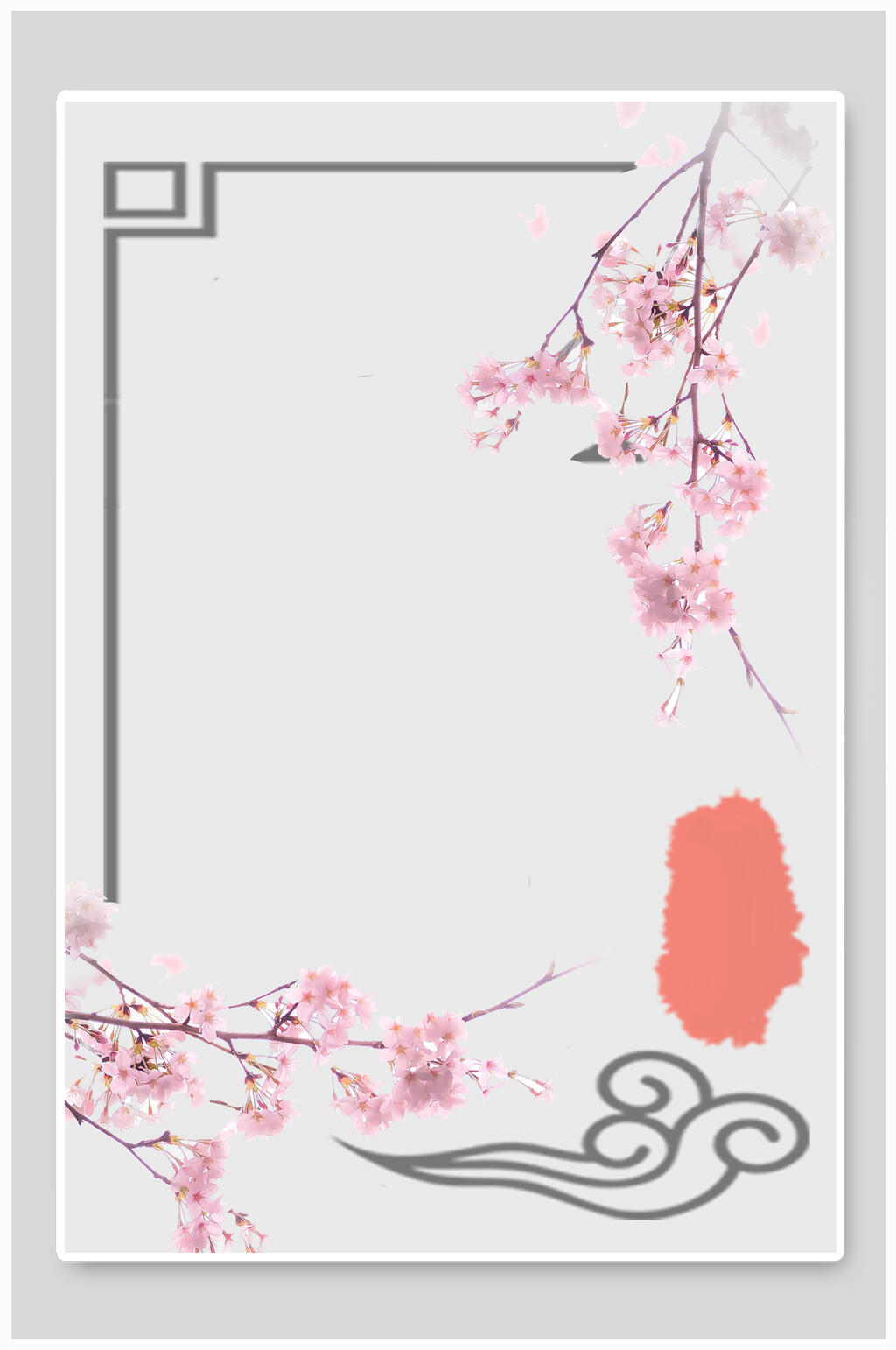 桃花中国风背景素材素材