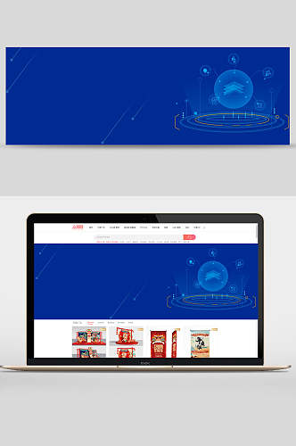 蓝色球科技背景素材banner