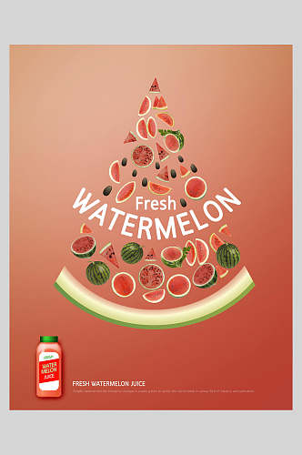 创意西瓜水果果汁海报