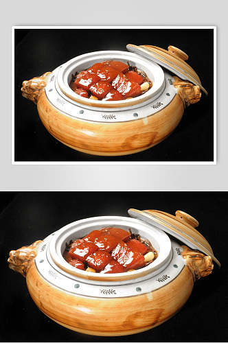 砂锅红烧肉高清图片