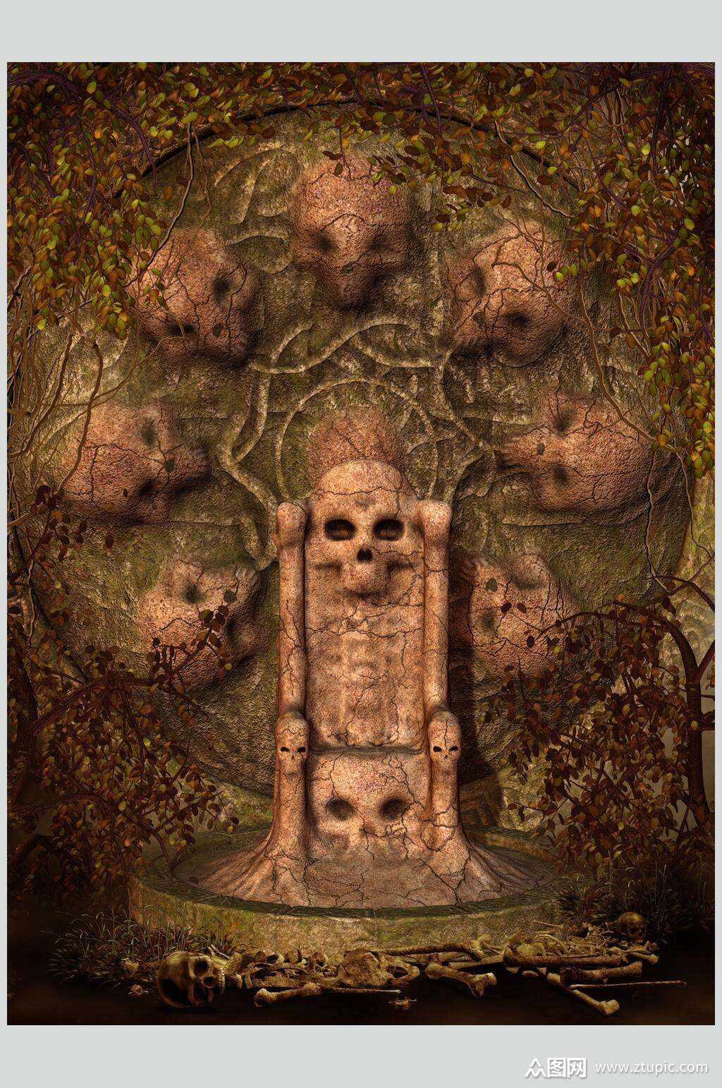 创意个性科幻魔幻暗黑cg场景素材