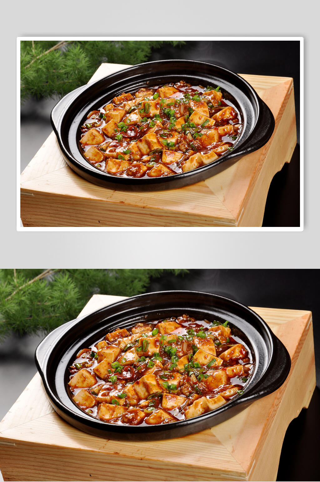 砂锅鲜嫩麻婆豆腐高清图片素材