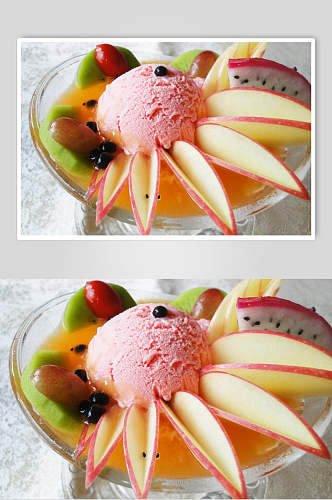 苹果冰沙水果捞高清图片