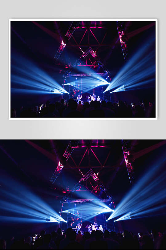 灯光夜场挥手狂欢人群背景图片