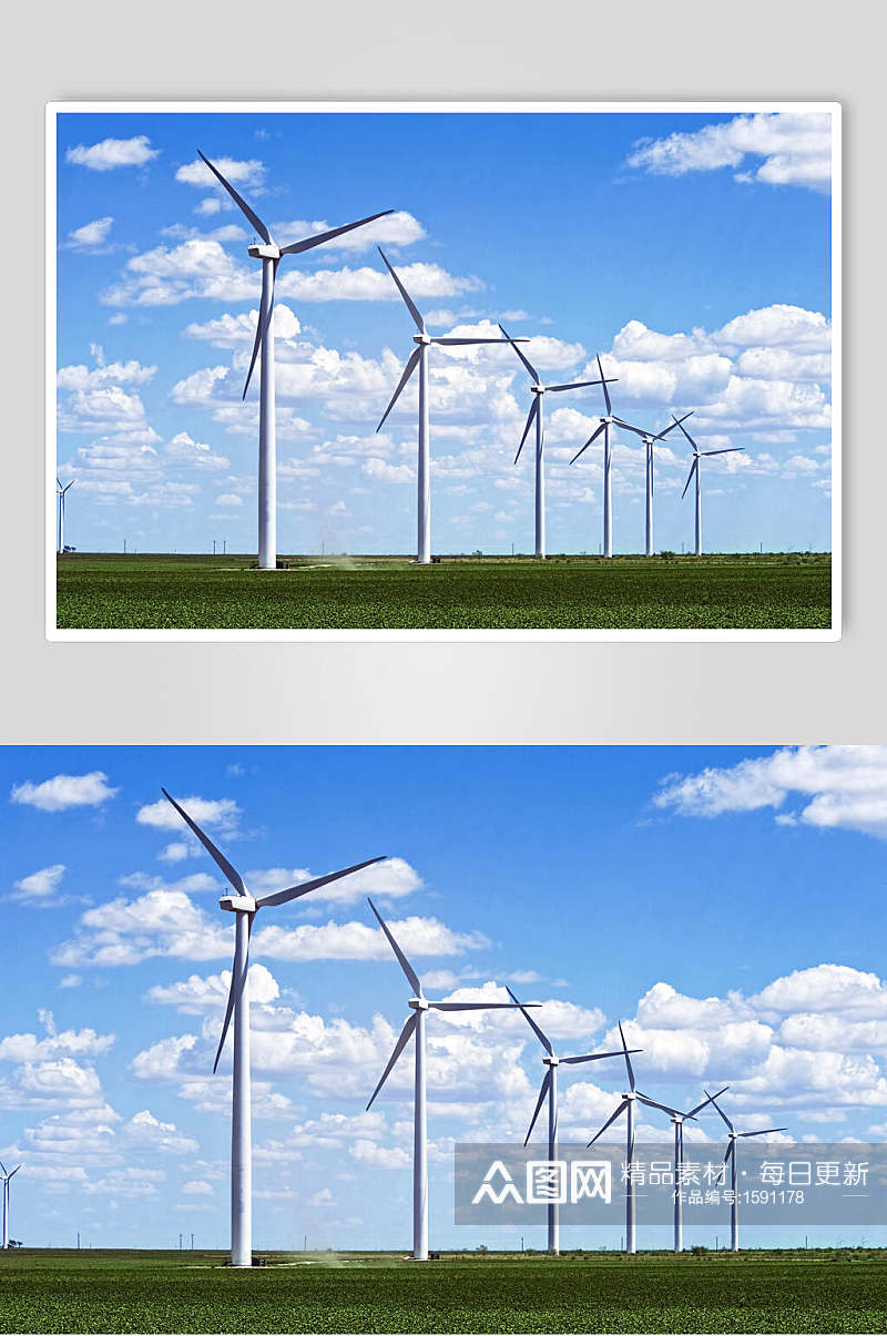 风力发电风能图片风景优美摄影图素材