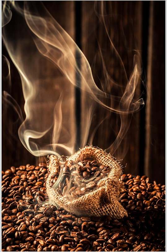 咖啡豆烘焙冒烟图片