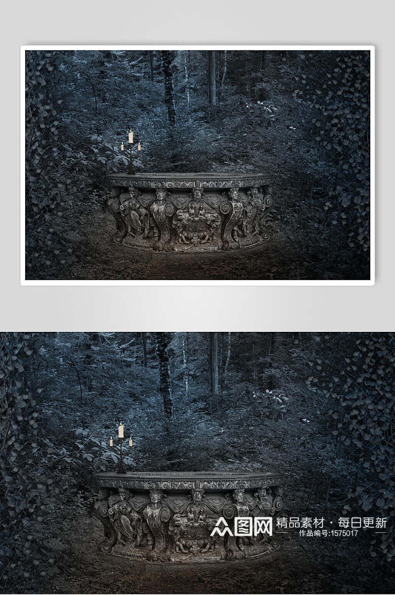 深林魔幻暗黑CG场景图片素材