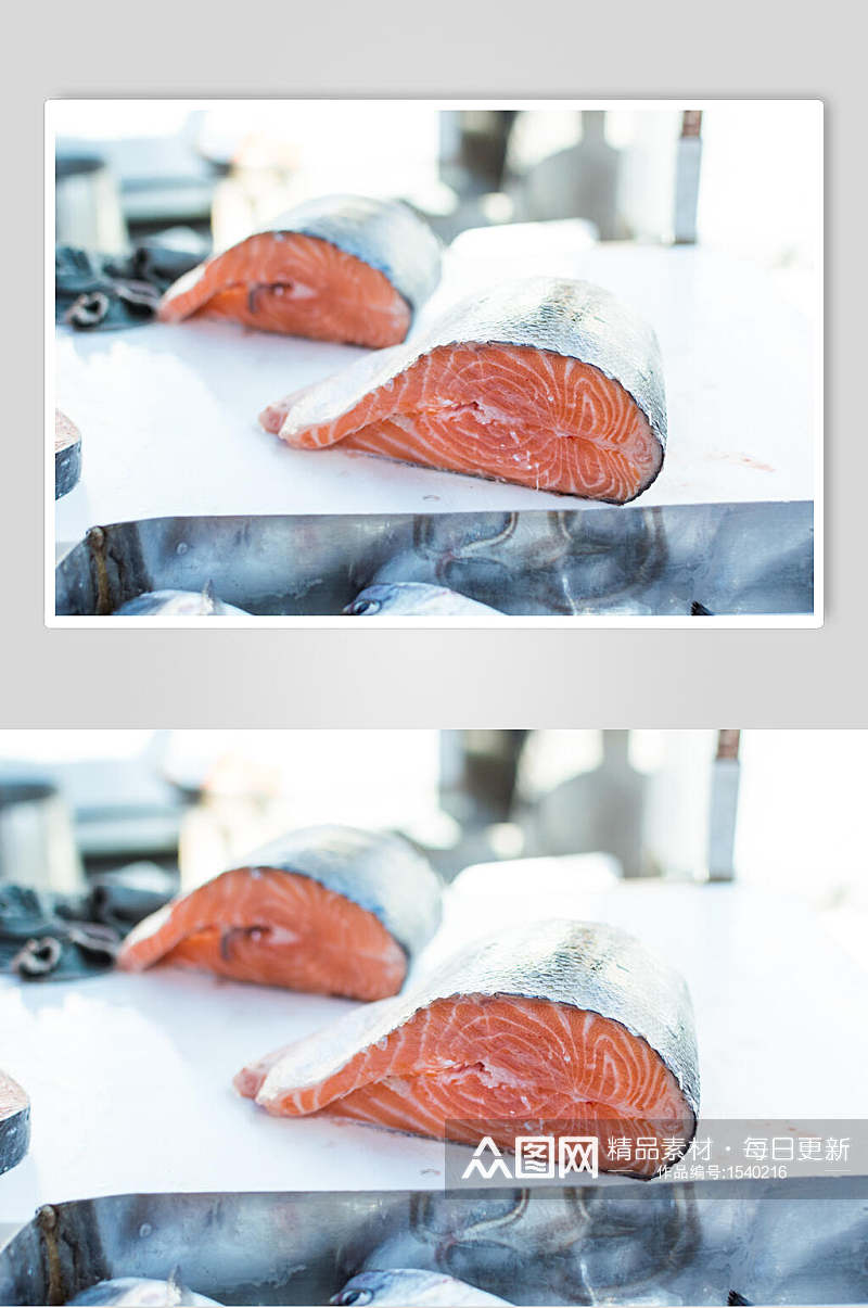 海鲜水产品鱼肉局部特写图片素材