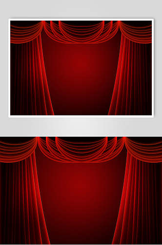 红色双开舞台幕布图片