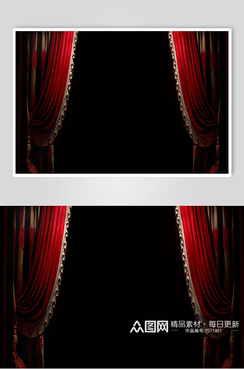 红色布帘舞台幕布图片素材