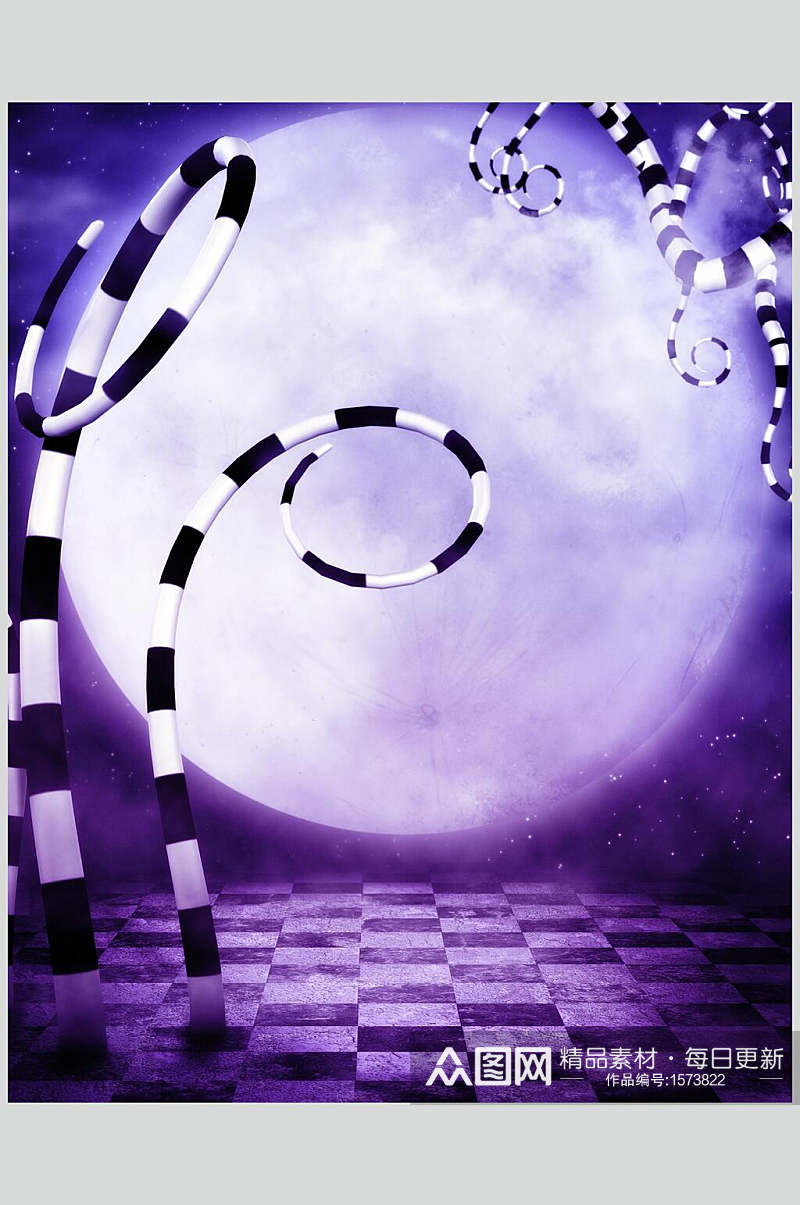 紫色魔幻暗黑CG场景素材