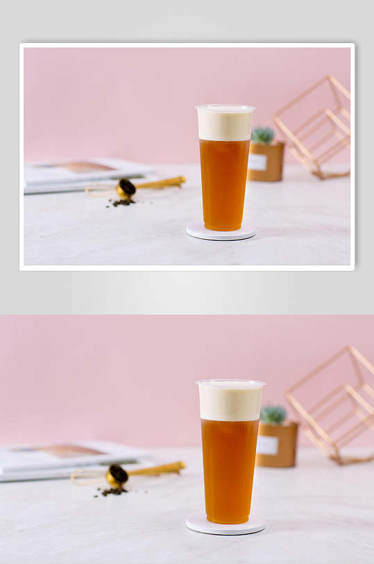 x红茶奶盖高清摄影图片