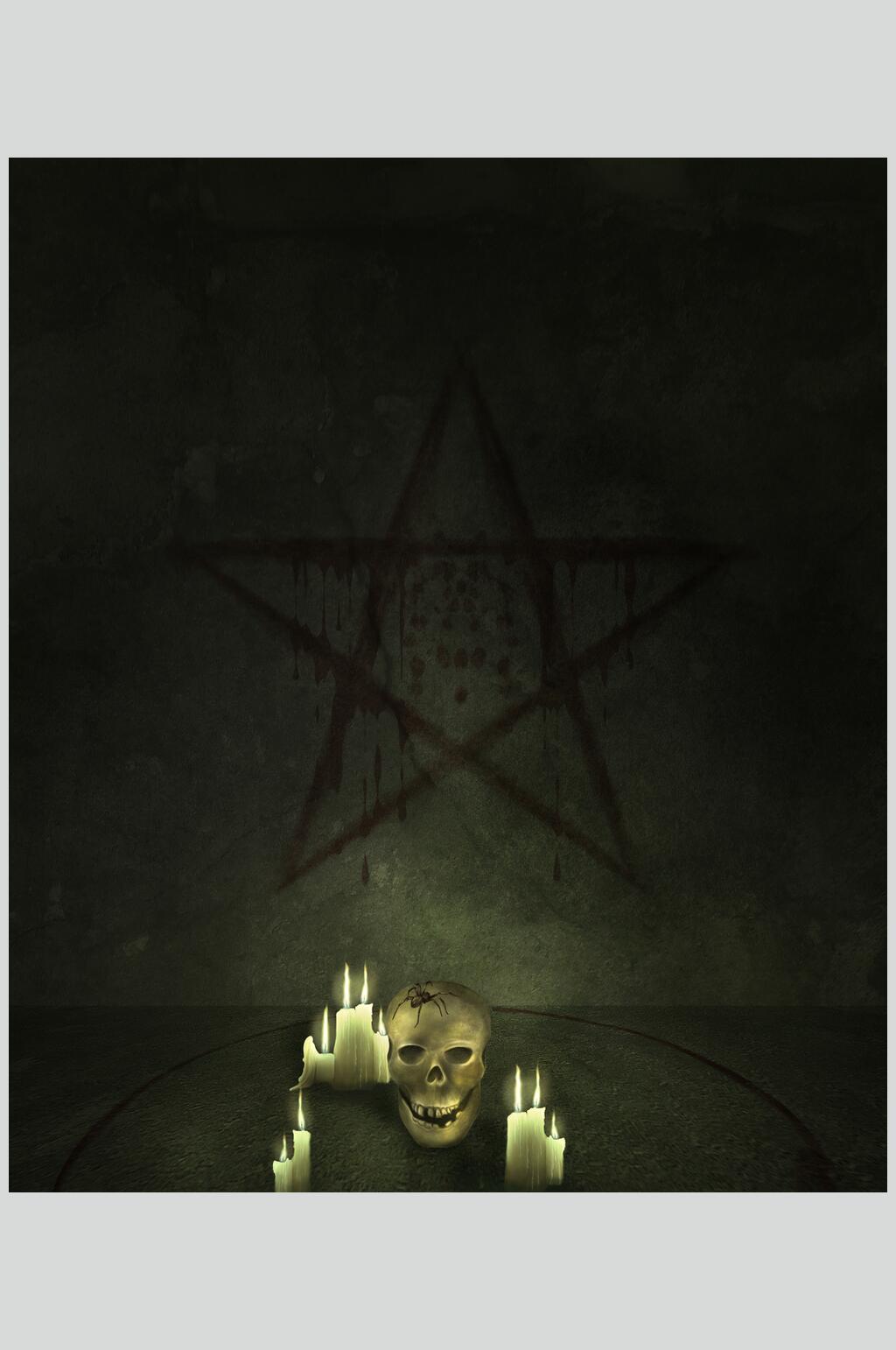 骷髅头魔幻暗黑CG场景高清图片素材