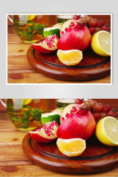 石榴柠檬葡萄水果图片