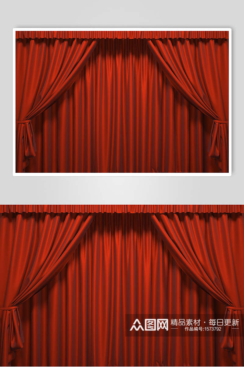 舞台红色幕布背景图片素材