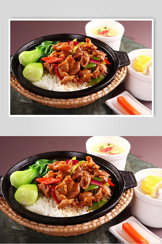 小炒牛肉煲仔饭图片